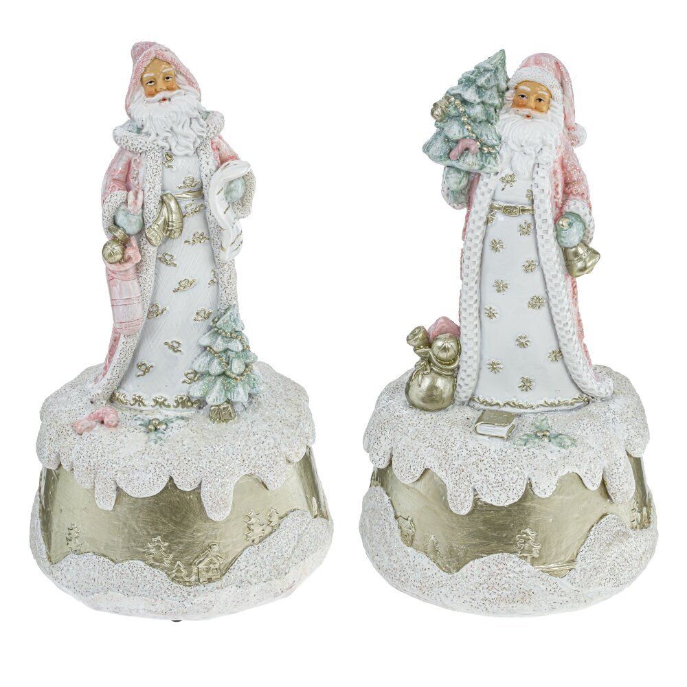 GAEM Фигурка декоративная с музыкой "Дед Мороз", L10 W10 H18 см, 2в.