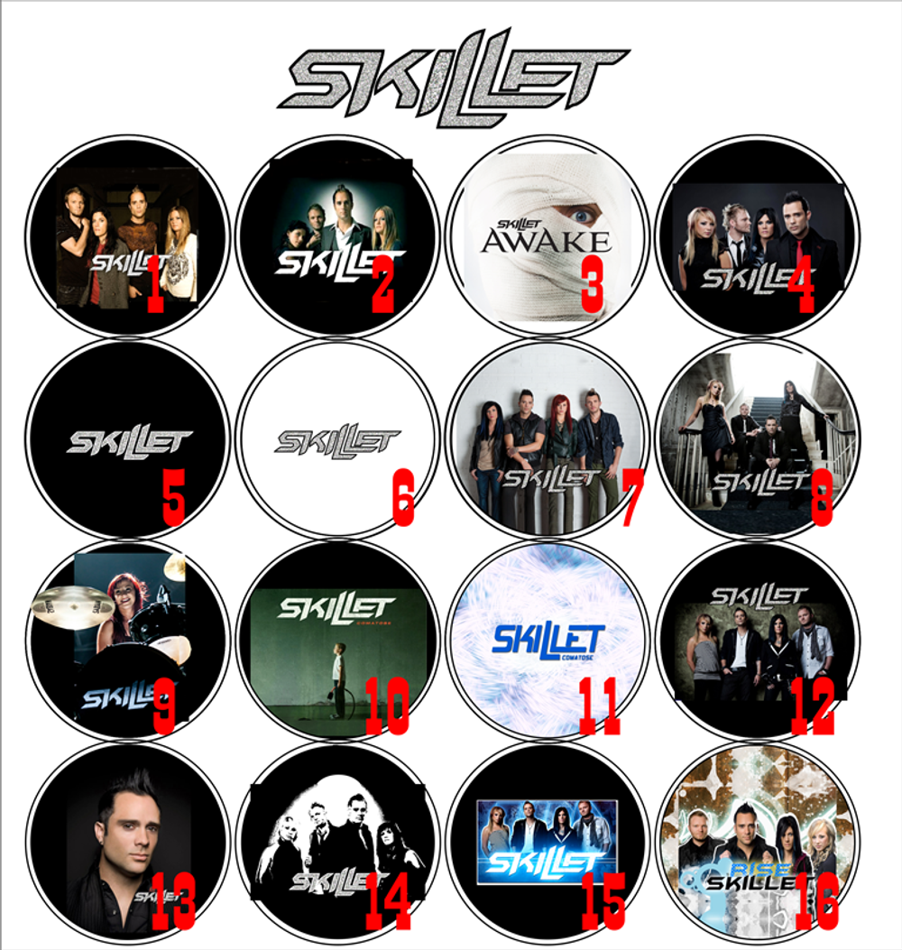 Значок Skillet 36 мм в ассортименте