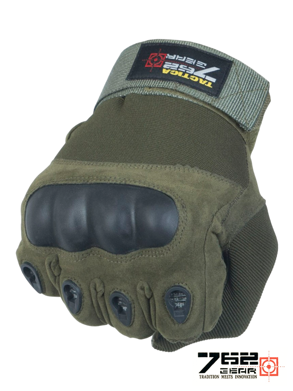 Перчатки полнопалые с костяшками Tactica 7.62 Gear Army Tactical Gloves (324). Олива