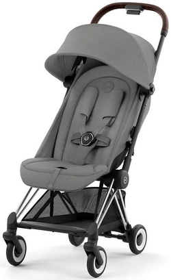 Коляска Cybex Coya Chrome Frame Cloud G i-Size Magic Black 2 в 1 Mirage Grey с дождевиком