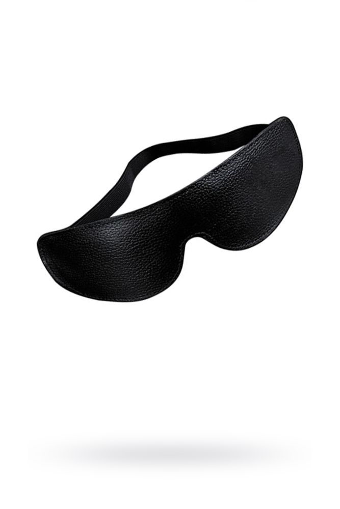 Маска закрытая на резинке черная кожа