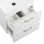 Подвесная тумба с раковиной Belbagno DUE 60 см., Bianco Lucido, DUE-600-2C-SO-BL-P + BB-8076-3-60