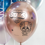 Воздушный Шар (12''/30 см) Brawl Stars, Команда бойцов, дизайн №1, Ассорти, хром, 2 ст