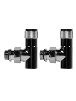 Набор дизайн-вентилей PIANO, угловой (хром) 1/2"