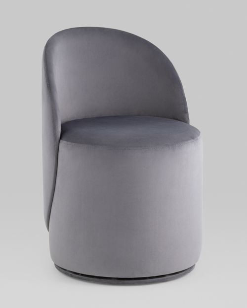 Пуф Loreen вращающийся велюр серый