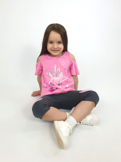 02-124-6 Комплект для девочки (джемпер+ лосины)