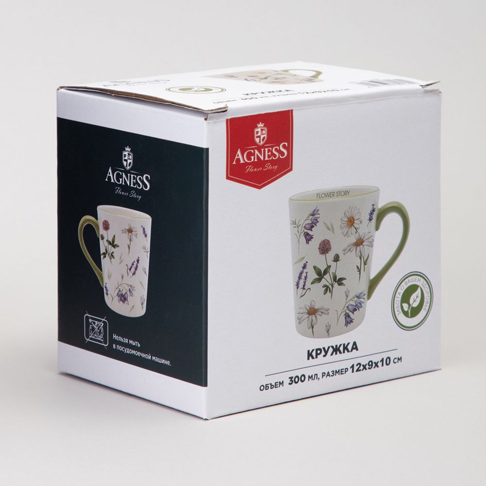 КРУЖКА AGNESS "FLOWER STORY" 400 МЛ (КОР=36ШТ.)