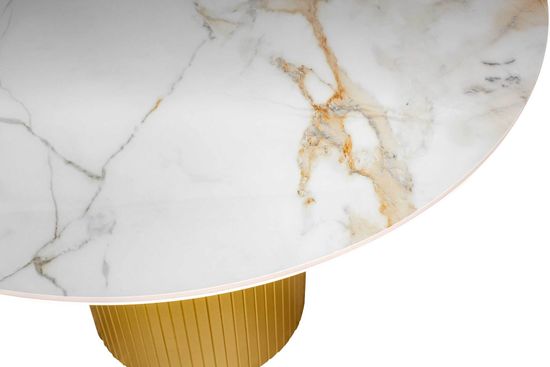 Стол DUBAI 120 Calacata gold gloss / gold slats