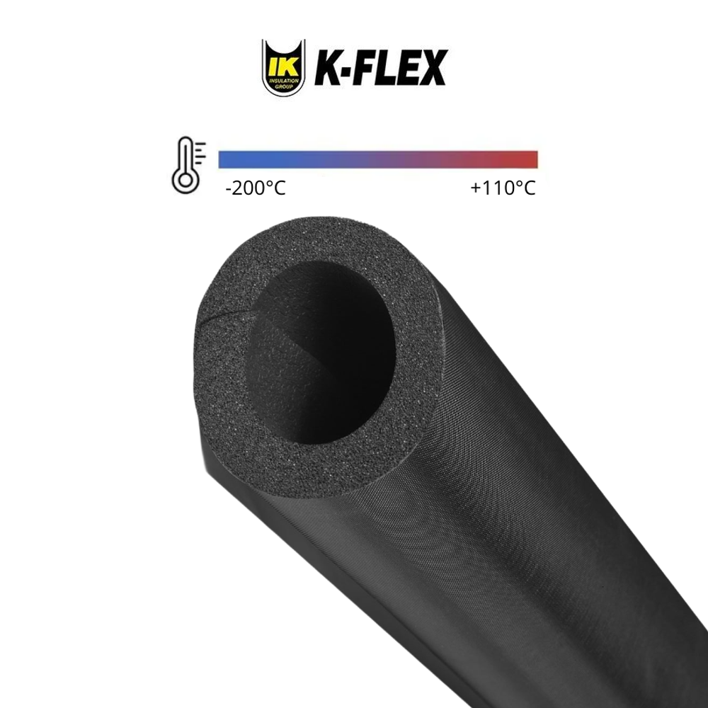 Изоляция для труб из вспененного каучука K-FLEX ST с покрытием IC CLAD BK