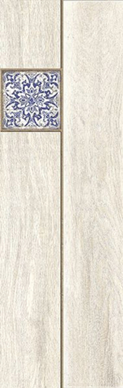 Керамогранит Ornamentwood глаз. декорированный белый (C-OW4M053D)