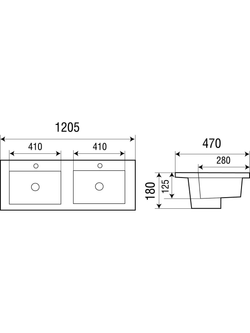 Раковина подвесная WeltWasser WW DEILBACH 7506-1202 1205х470х180