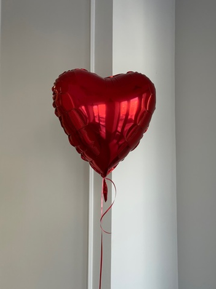 Шар-сердце красный фольгированный