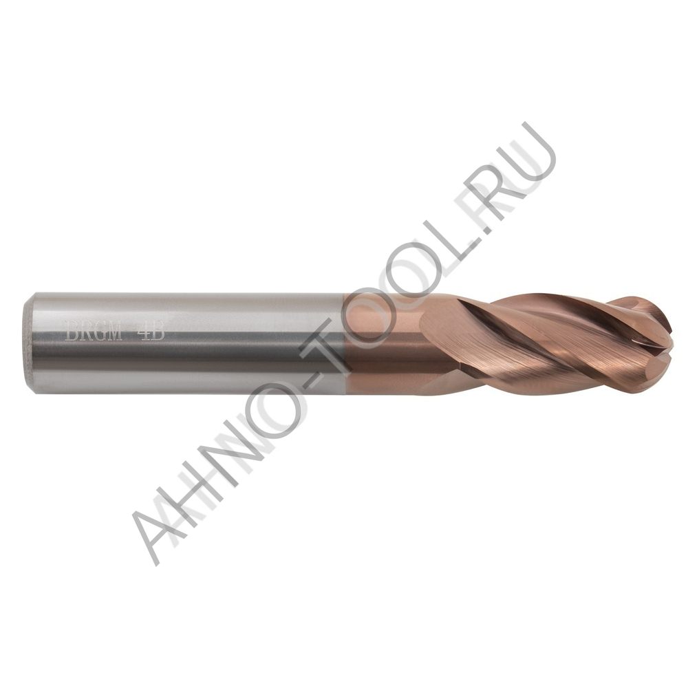 Фреза твердосплавная сферическая 18мм (L=100, l=36, хв=18) Z4 35° по стали, нерж., чугуну BRGM-4B-R9