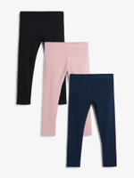 Легинсы для девочки Next M10-218, 3 шт., Черный, Розовый, Темно-синий