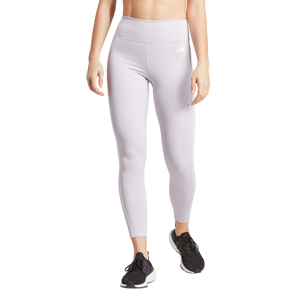 Женские теннисные брюки adidas Essentials Train 3-Stripes High-Waisted Tight Women - Silver