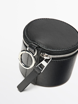 Massimo Dutti Мини-сумка круглая из кожи наппа, черный