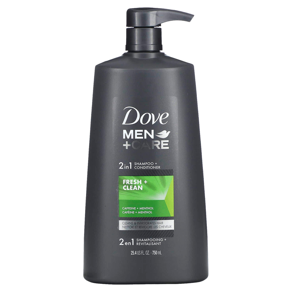 Dove, Men + Care, шампунь и кондиционер 2 в 1, Fresh & Clean, 750 мл (25,4 жидк. унц.)