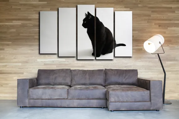 Модульная картина "Черный кот"