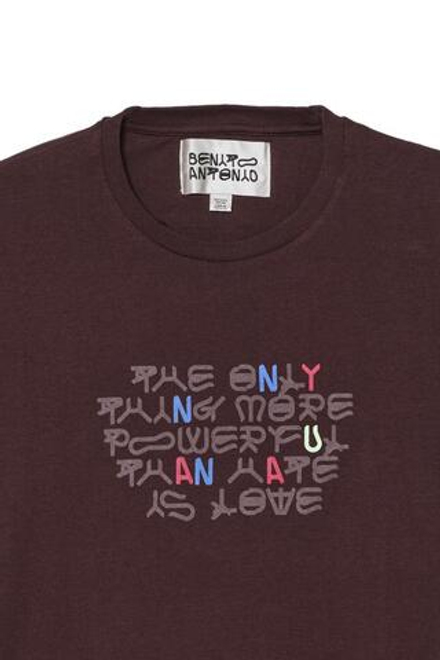 ZARA X BENITO ANTONIO ФУТБОЛКА С НАДПИСЬЮ, КОРИЧНЕВЫЙ