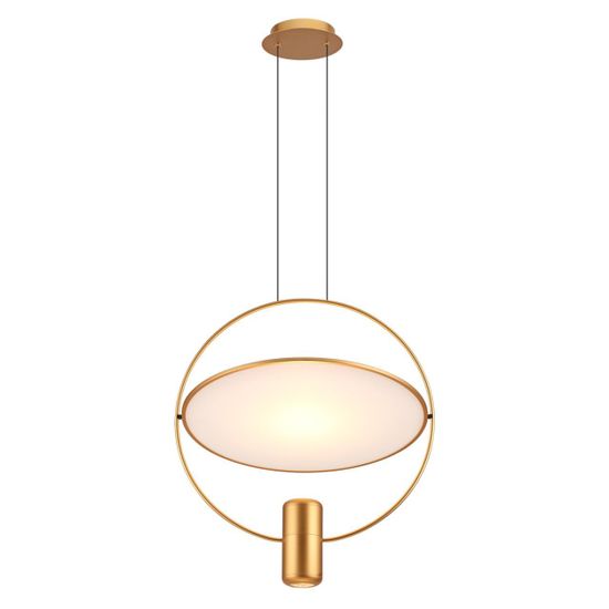 7028/2L HIGHTECH ODL25 285 золото/белый матовый/ металл/акрил Подвесной светильник золот. поворотный 150° IP20 LED GU10 2*7W ORBITE