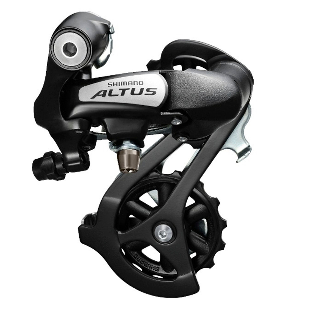 Переключатель задний, SHIMANO, ALTUS, RD-M310-L, 7/8 ск, под петух, подвод - обратный, черный