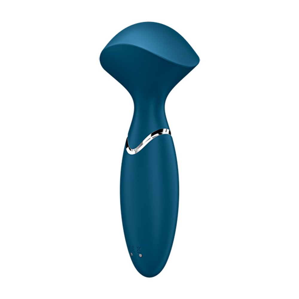 Синий вибромассажер 16см Satisfyer Mini Wand-er