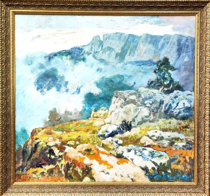 Картина Толочко В.И. "Туман в горах" холст/масло 125х135
