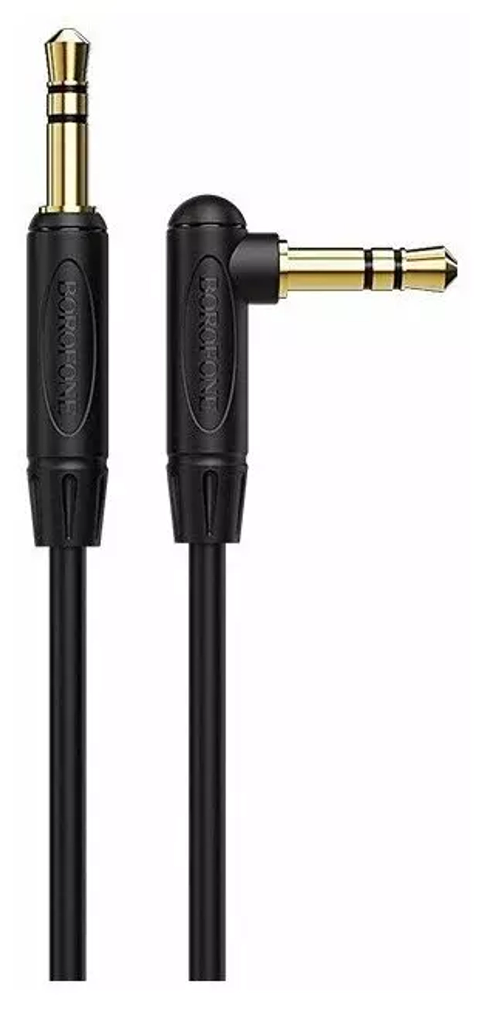 Аудио кабель угловой AUX Borofone BL4 3.5мм jack на 3.5мм jack 2 метра чёрный