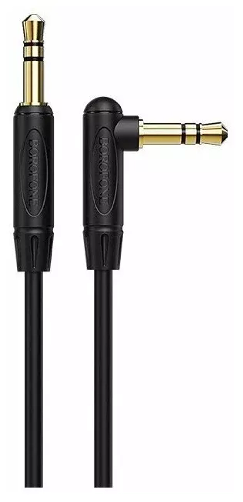 Аудио кабель угловой AUX BOROFONE BL4 3.5мм jack на 3.5мм jack 2 метра чёрный