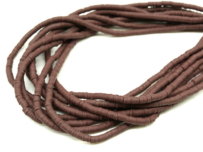 99815 Нить каучуковых бусин 4мм, горький шоколад, нить 38см