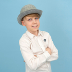 Шляпа Котелок, фетр, Серый, 56-58 разм.