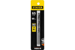 Сверло Professional по металлу HSS-R, (сталь М2, DIN 338, 6.5 мм) Stayer 29602-6.5
