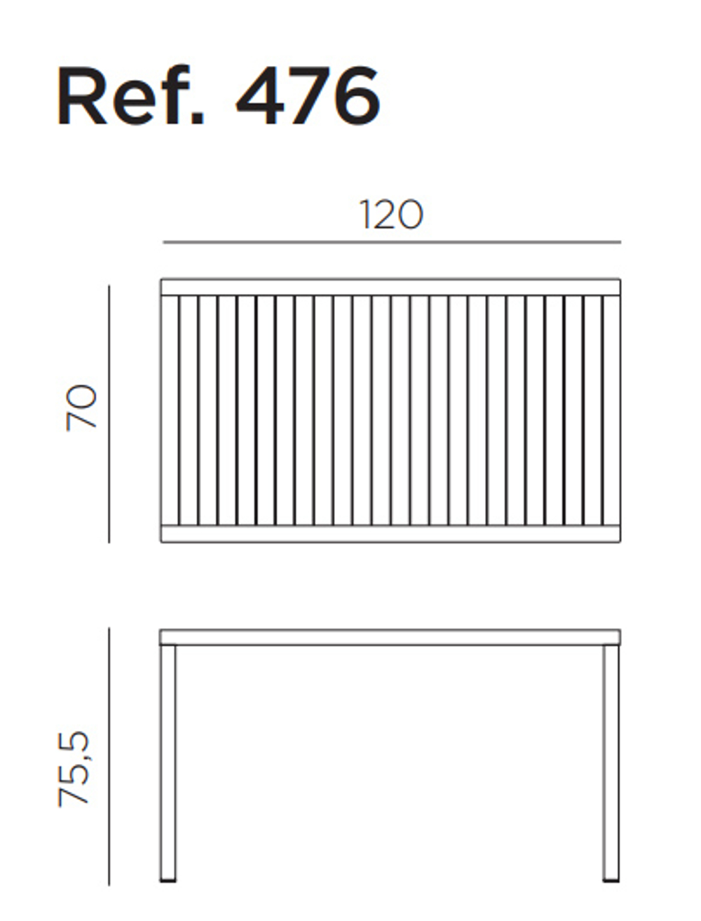 Стол пластиковый обеденный Nardi Cube 120x70, белый