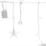 Гирлянда для дома БАХРОМА 2,5м*1/0,1м 136 ламп LED, с насадками Звезда, Теплый белый (возможность соединения)