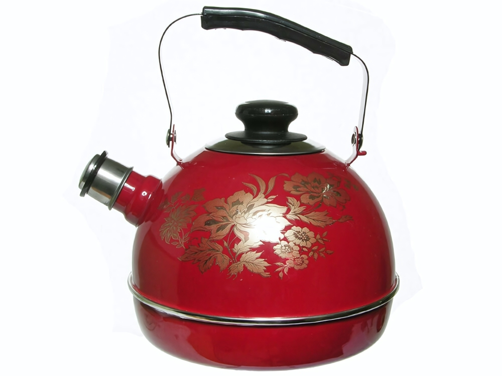 Чайник 3,5л со свистком, подвижная ручка, бордо "Олимпия"