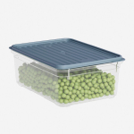 Лоток прозрачный с крышкой, цвет серый 1600 мл