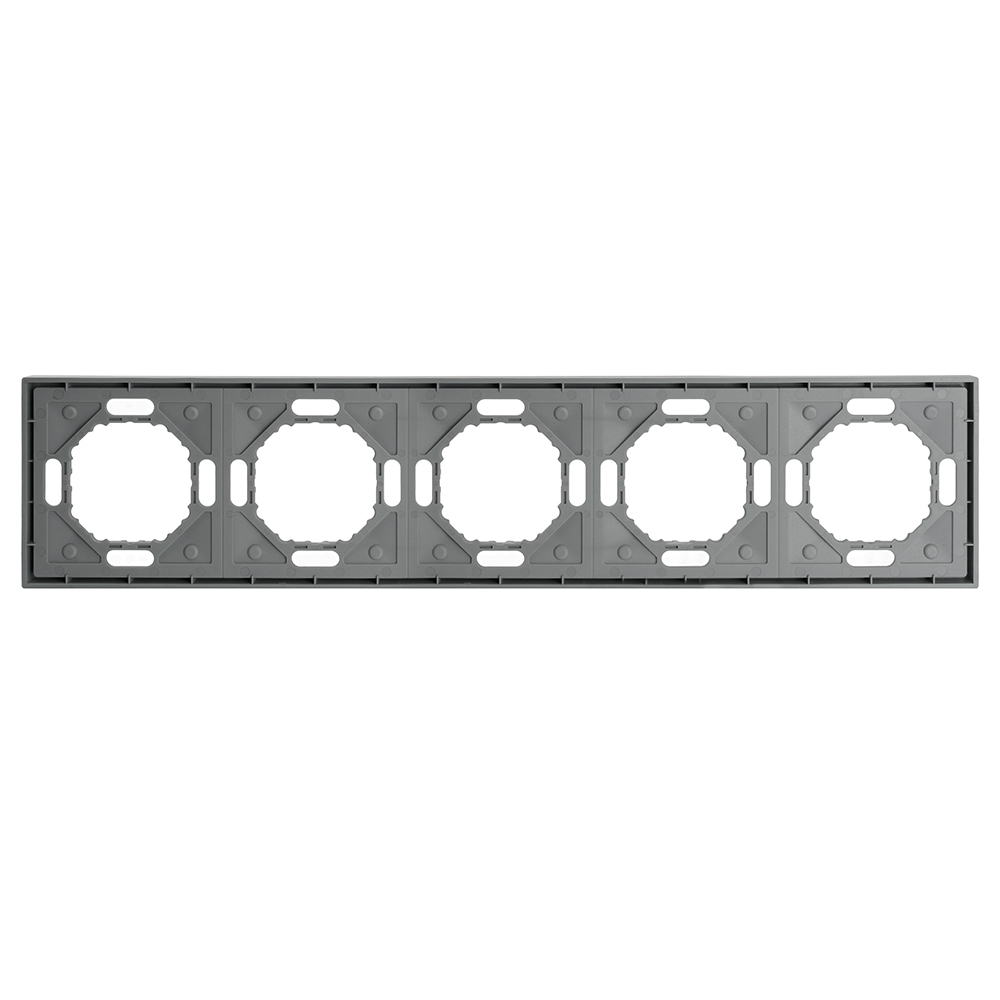 Рамка STEKKER, PFR00-5005-10 5-местная, серия Эмили, платиново-серый, soft touch 49966