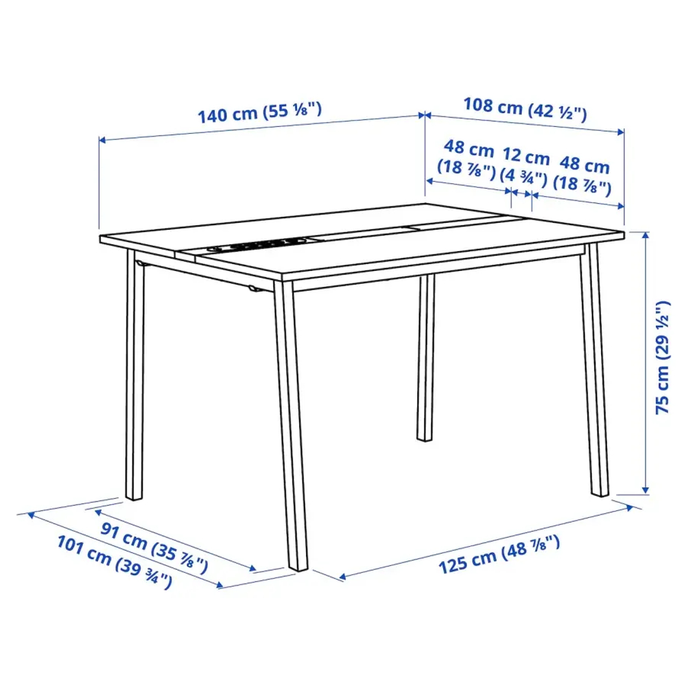 Стол для переговоров - MITTZON IKEA /ИКЕА МИТТЗОН , 108х140х75 см, белый