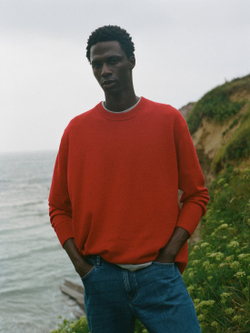 Massimo Dutti Шерстяной свитер с круглым вырезом, оранжевый