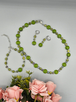 Комплект украшений авторский из натуральных камней. Колье и браслет "Марево". Бижутерия на шею, на руку для женщин, девушек. Украшение.