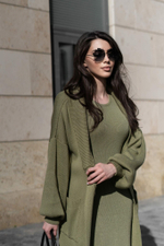 Кардиган-пальто, хаки
