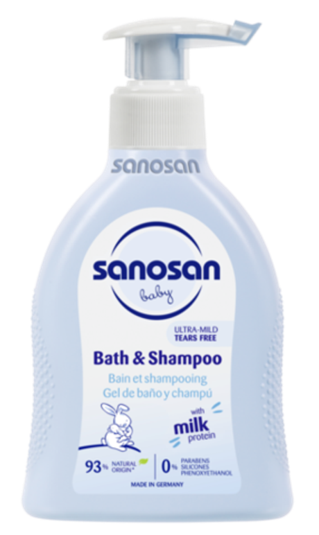 Средство для купания малышей и шампунь Sanosan baby 200 мл