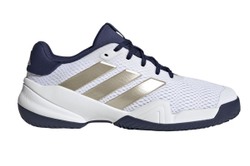 Детские теннисные кроссовки Adidas Barricade K - cloud white/cyber metallic/dark blue
