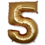 Шар фольгированный Цифра 5 101 см (Золотой)