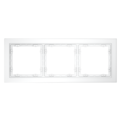 Рамка стеклянная VOLTUM S70 на 3 поста, (белый,матовый,стекло)