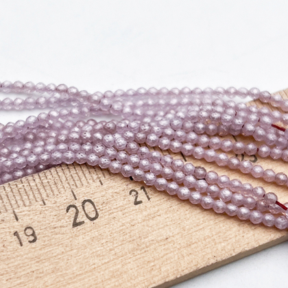 Фианит (кубический цирконий), цвет лиловый, размер 2 мм, цена за нить 38 см