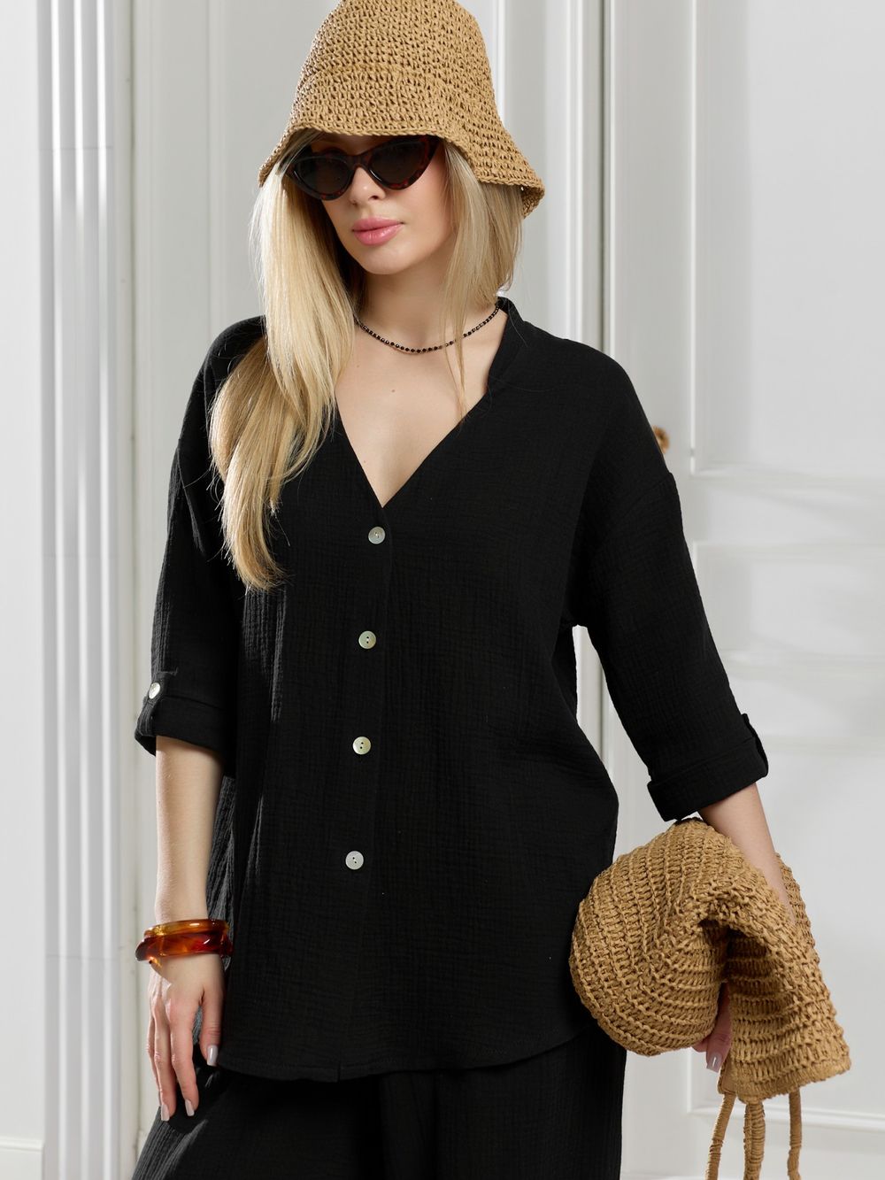 Блузка женская Асель-2 Виотекс ЧЁРНЫЙ