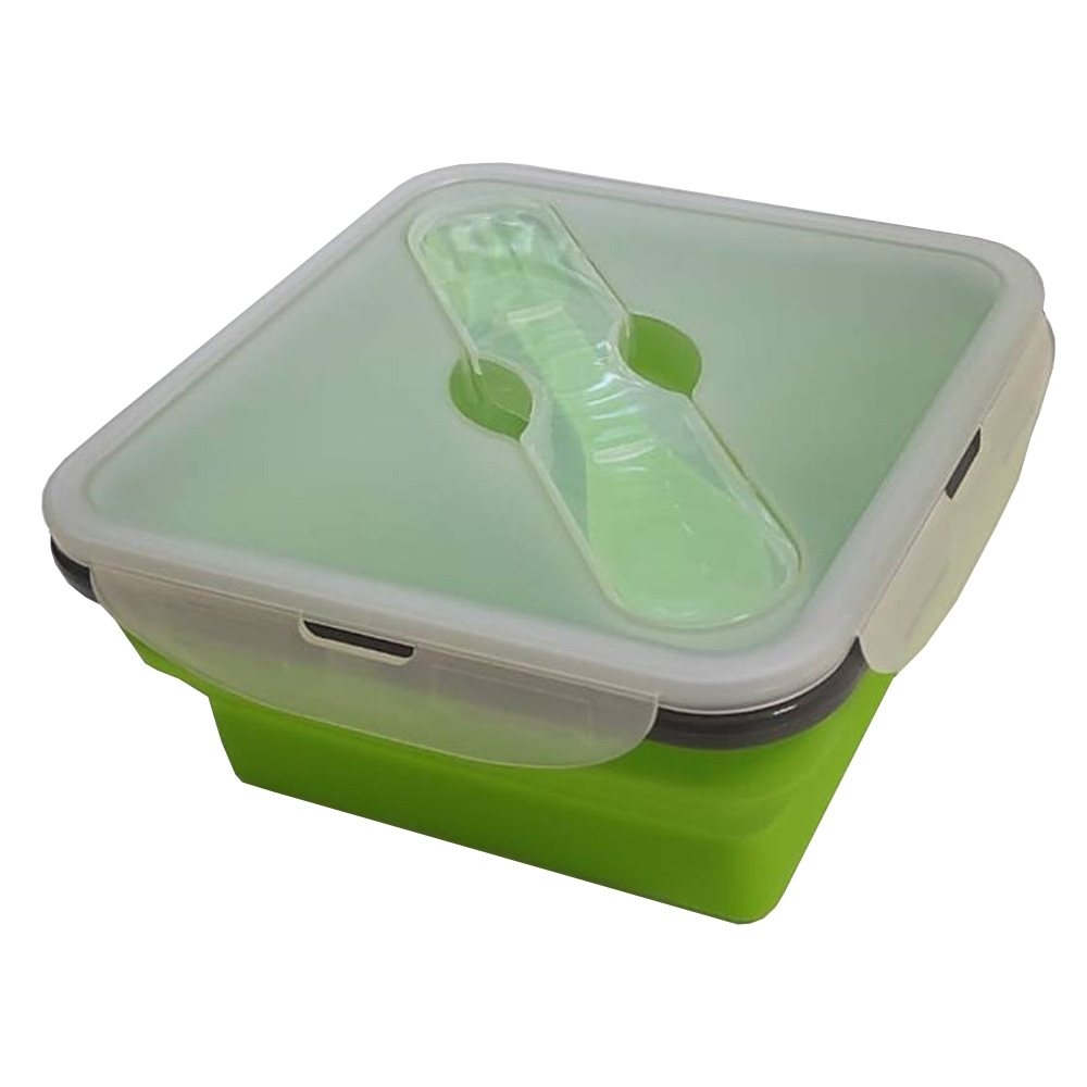 Контейнер силиконовый Tramp с ловилкой 1000 мл TRC-145 (оливковый)