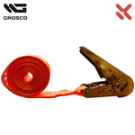 Комплект ремней 1т (2т) / 5м / 25мм (2 шт) стяжных кольцевых GROSCO для крепления груза с храповым механизмом