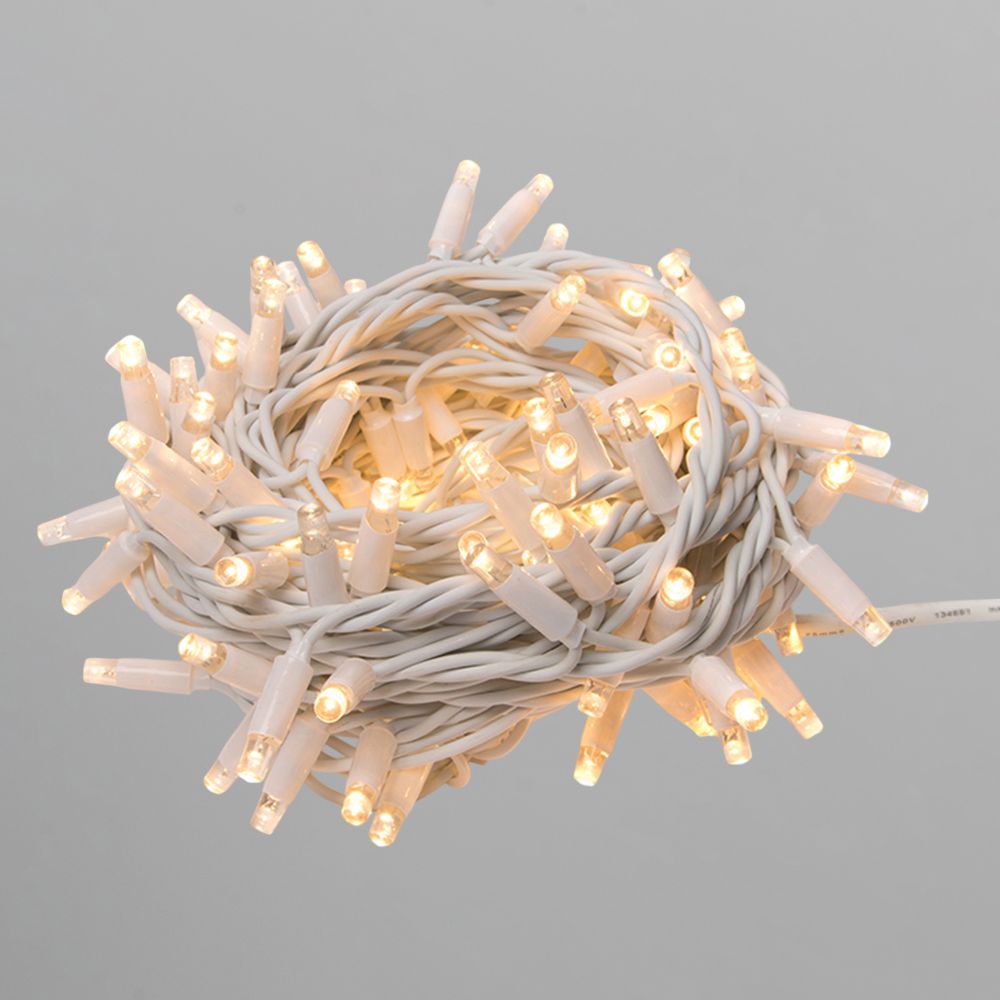 ULD-F90PRO S10M-100-SWK WW Гирлянда светодиодная. 10м. без вилки. Статическое свечение. Соединяемая. 100 светодиодов.Теплый белый свет 2700K. IP67. Провод белый. ТМ Uniel